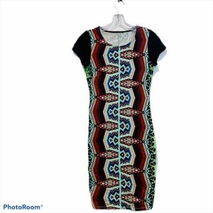 ⭐️ FELICITY & COCO Black Printed Body Con Dress